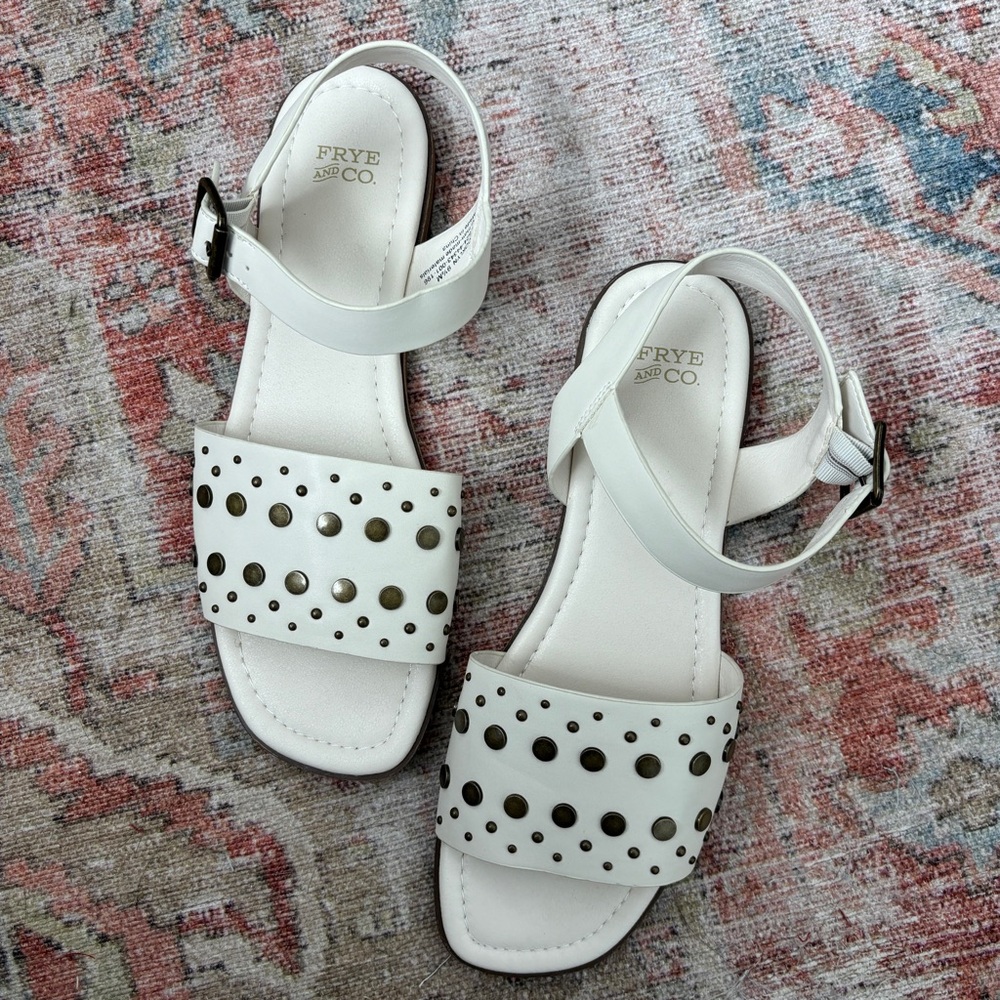 Frye & Co. White Studded Sandals